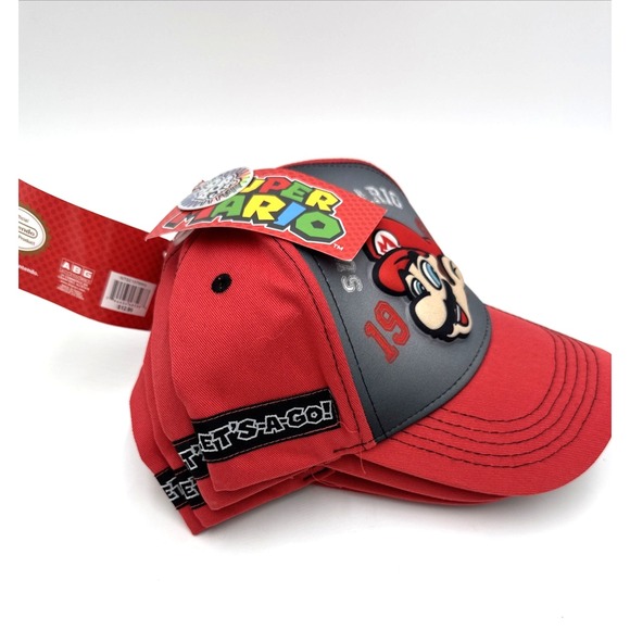 Lot of 4 Nintendo Super Mario 1985 Hat Toddler Youth 3D Pop Cap Red Gray 2022 - Picture 6 of 7